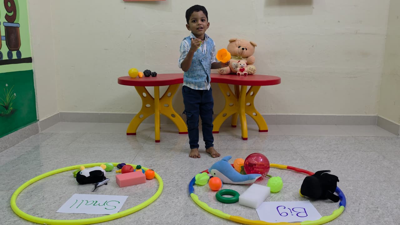 Preschool children learning and playing