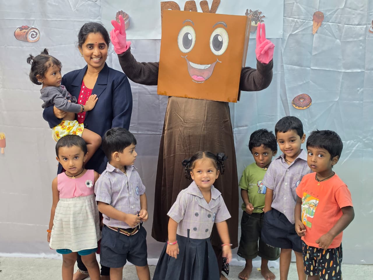 Preschool children learning and playing
